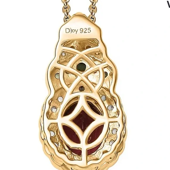 Rhodolite Garnet and Multi Gemstone 2.75 ctw Regal Bloom Pendant Necklace - Picture 5 of 6